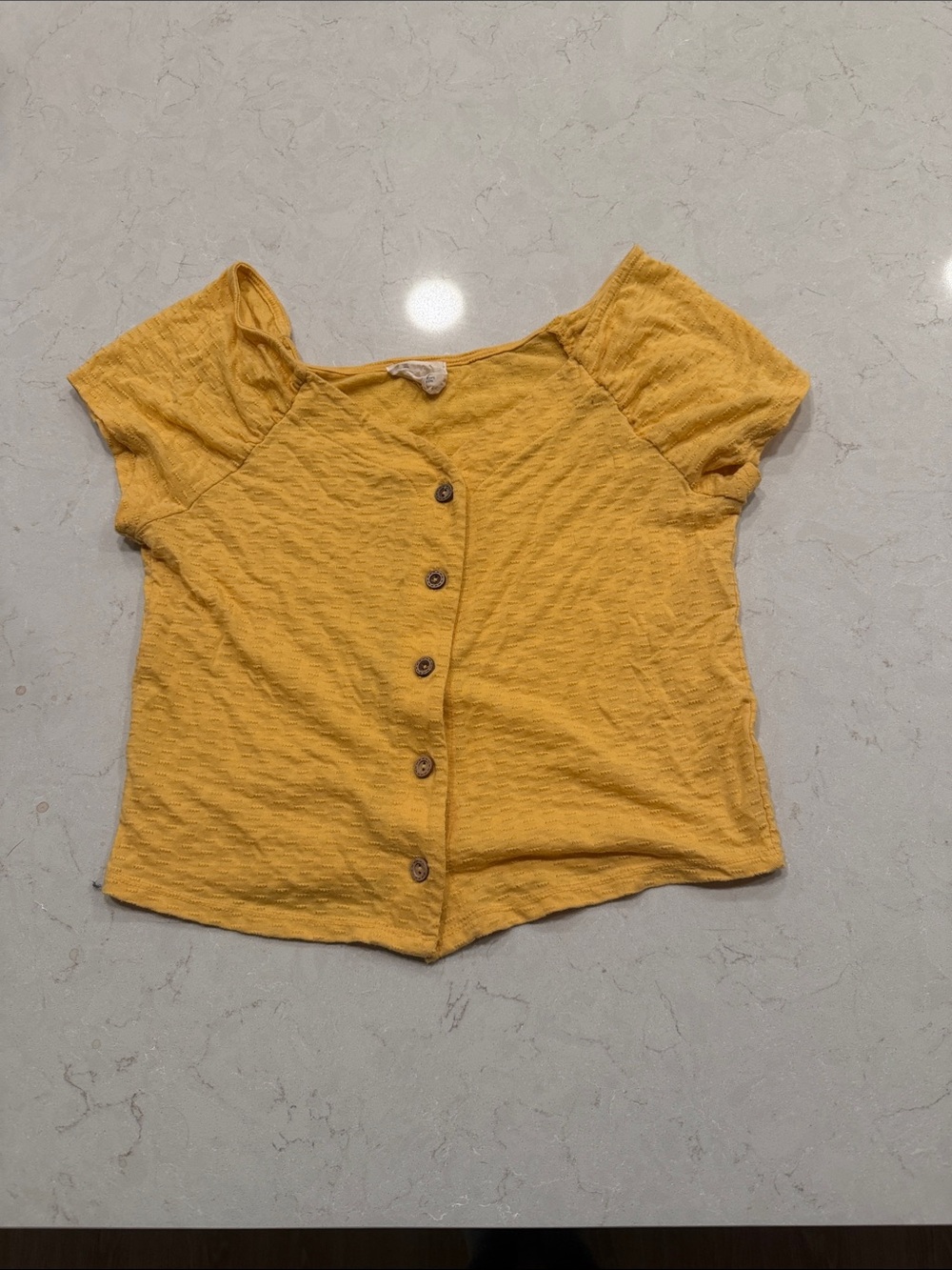 Mustard Yellow Button-Front Women's Blouse